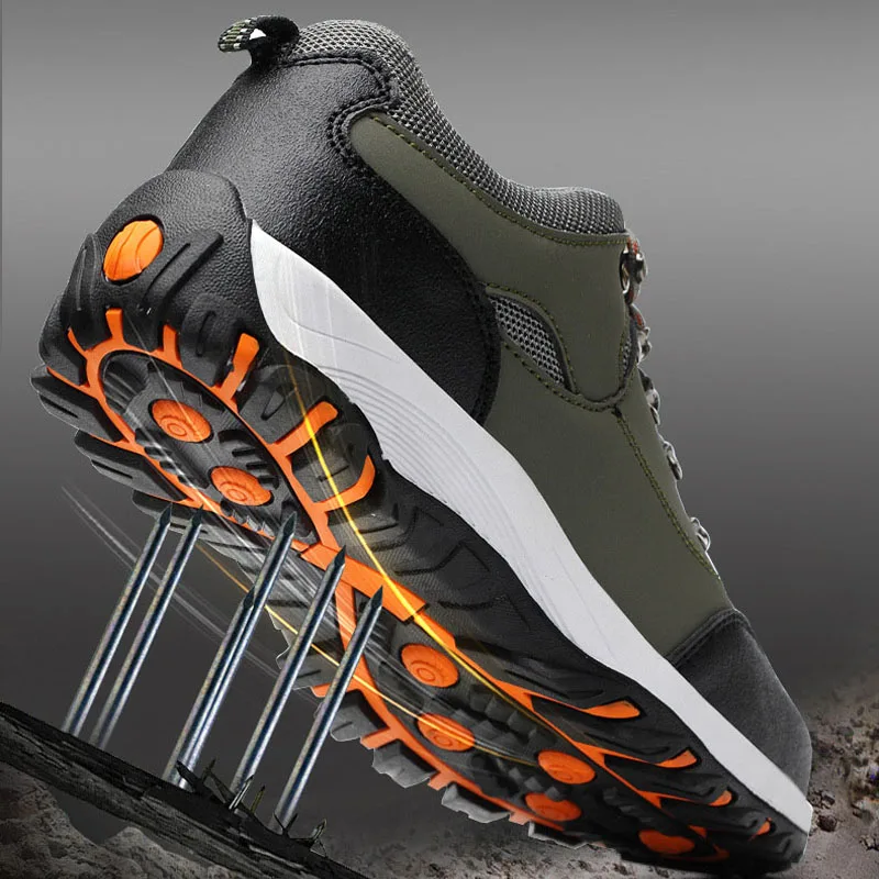 Safety Shoes Men's Steel Toe Indestructible Work Shoes Slip Resistant Puncture Proof Industrial Construction Protection Footwear