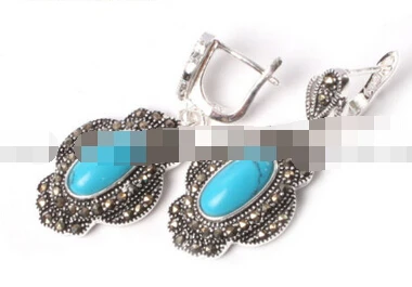 

ry00882 cute 11x26mm oval beads tibetan silver dangle earring fashion Jewelry for women