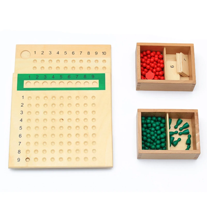 Математика обучающая деревянная игрушка размножение и деление бисера доска красный зеленый бисер раннего детского дошкольного возраста