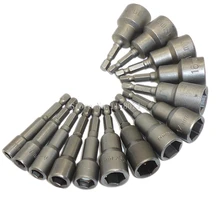 Набор профессиональных магнитных гаек, 14 шт., 6 мм ~ 19 мм, Метрическая розетка, 1/4 дюйма, шестигранный хвостовик, ударное сверло, адаптер для эл...(China)