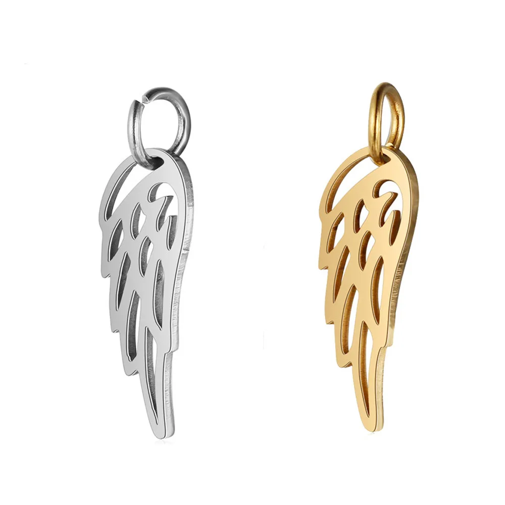 

10pcs/lot Stainless Steel DIY Angel Wing Jewelry Accessories Making Charm Pendant For Necklace Bracelet