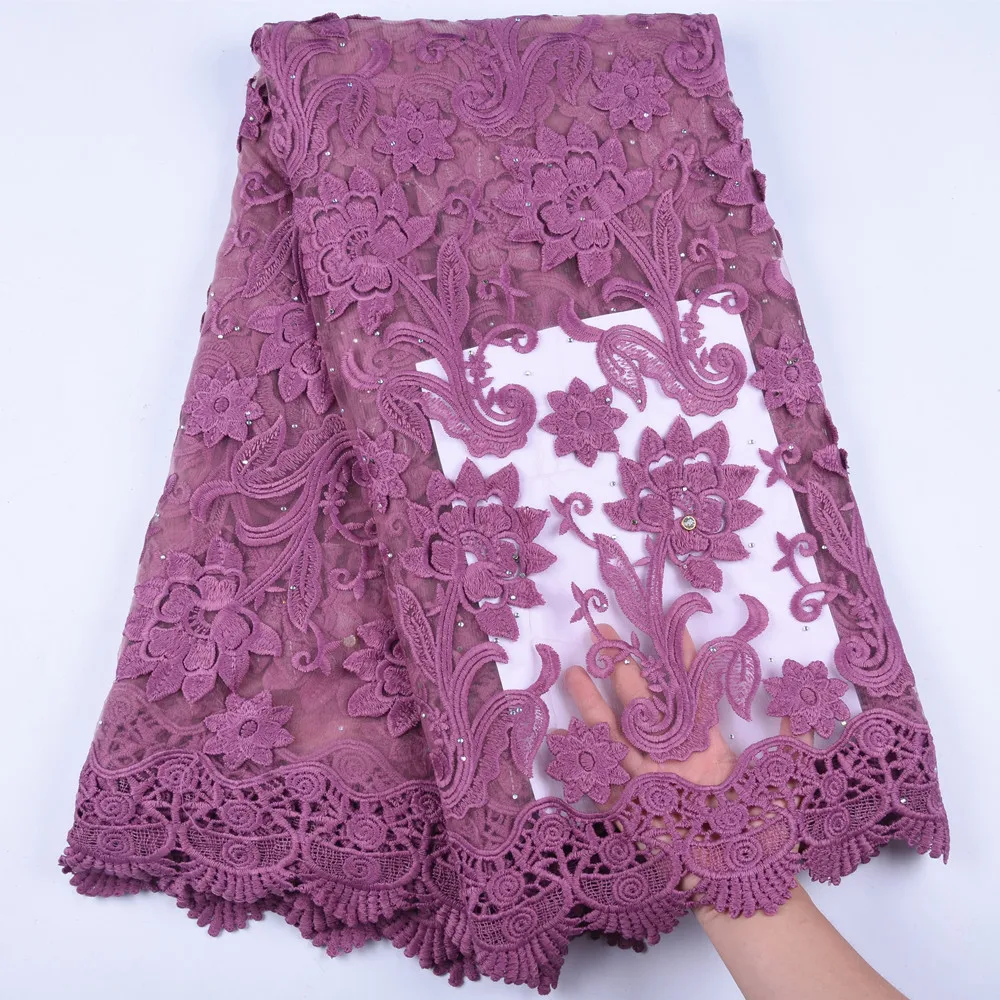 

New Design French Guipure Lace Fabric African Nigerian Cord Lace Fabric High Quality Silk Milk Lace Fabric In Wedding Sewing