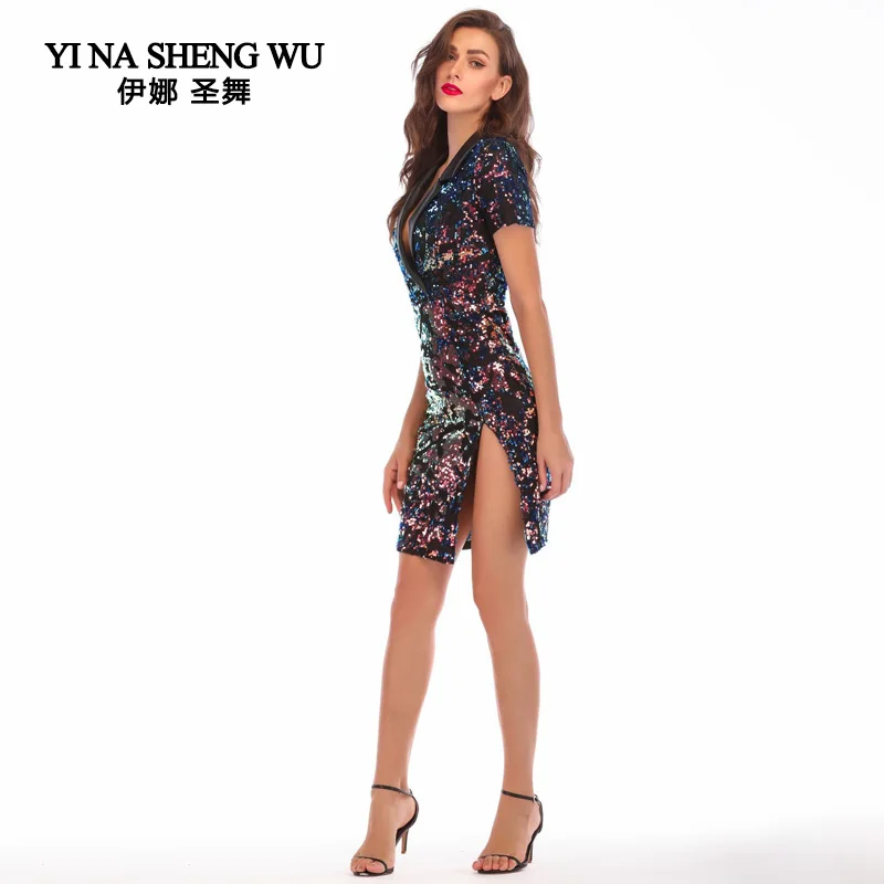 New Adult women elastic sequin dress coat female High quality Skirts for lady Personality Fashion Party Club Ballroom Dresses