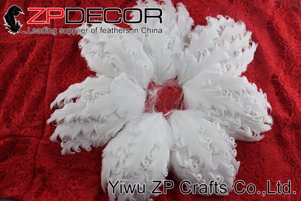 Zpdecor высококачественное искусственное белое кудрявое гусиное перо Nagorie Pad Plume для девочек, украшенный головной убор