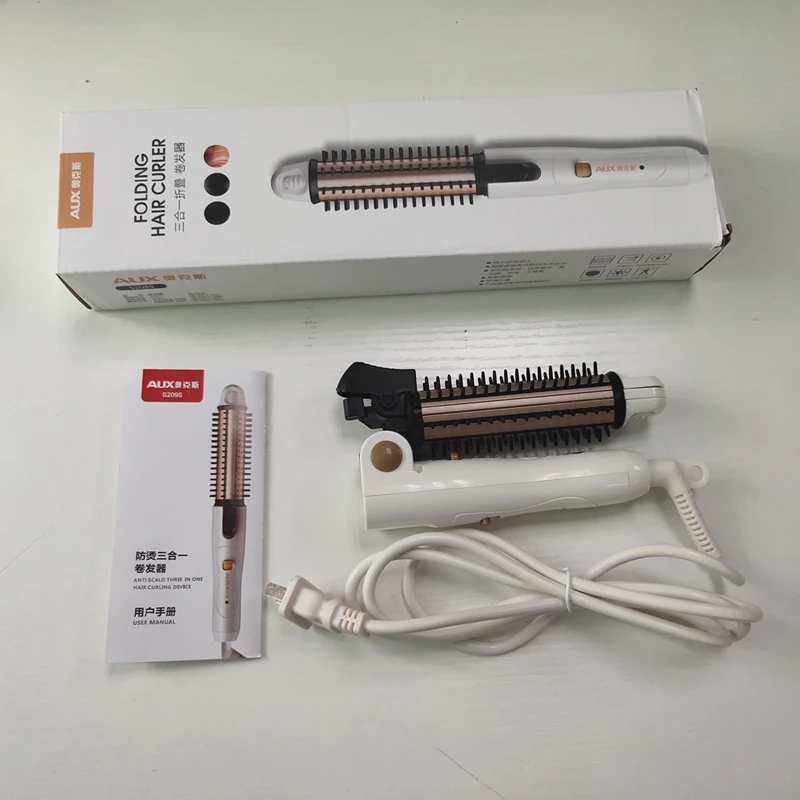 Новое поступление 4 в 1 щипцы для завивки термостойкие керамические волосы ролик электрический выпрямитель для волос щипцы гофрированные локоны D40 - Цвет: with box