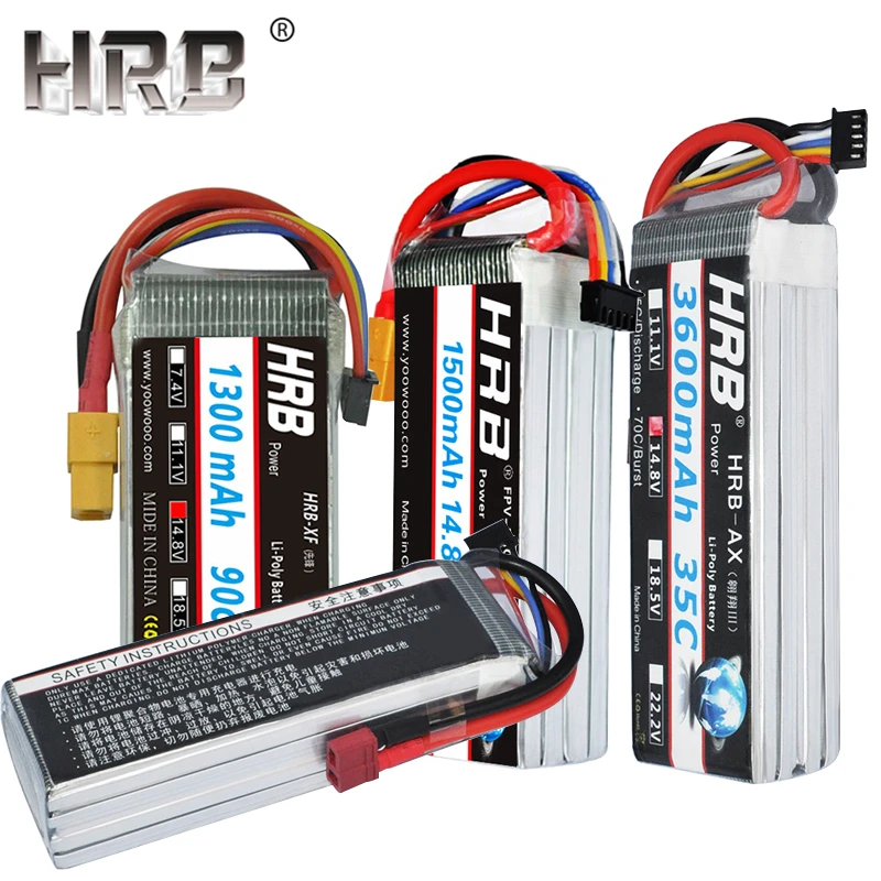 

HRB 4S 14.8V Lipo Battery 1300mah 1500mah 2200mah 3300mah 3600mah 4000mah RC Airplane Drone Buggy Cars Parts XT60 T Deans Female