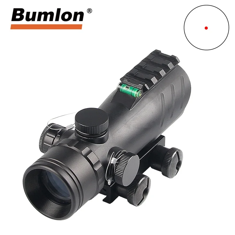 Bumlon Новый 1X30 Тактический рефлекс Red Dot прицел с пузырьковый уровень 20 мм