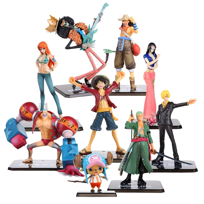 

Anime One Piece 2 Years Later Luffy Nami Zoro Chopper Sanji Robin Franky Usopp PVC Action Figure Collectible Model Toy OPFG218-1