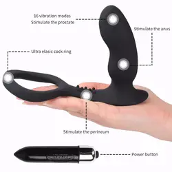 Водонепроницаемый силиконовый Мужской мастурбатор массаж простаты, анальная plug Вибраторы стимулятор, анальная пробка Секс-игрушки для
