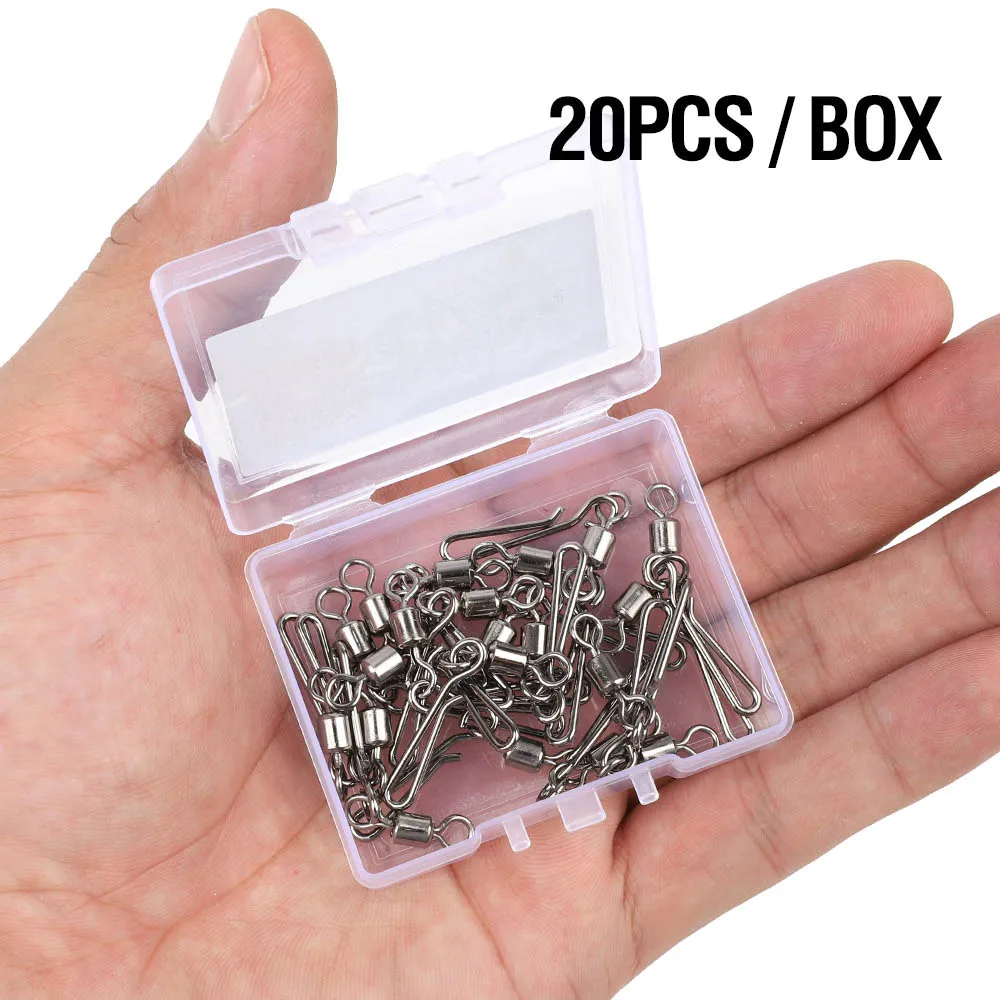 20 PCS DONQL 10/20/50 шт Вертлюги рыболовные кирпечей из глины кнопки Pin 2#-10# Вращающийся шарнир для рыболовный крючок Приманка для карпа на рыбалку аксессуары - Цвет: 20 PCS