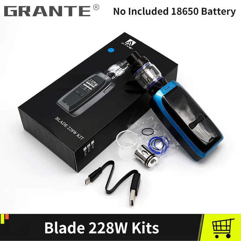 

ATVS BLADE 228W Box Mod Kit With 228W TC Box Mod 0.15ohm Coil Without 18650 Battery VS SMOK X Priv Kit Electronic Cigarettes
