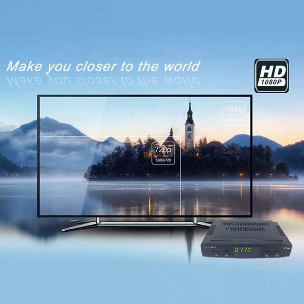 GTMedia V7S HD цифровой спутниковый ресивер DVB-S2 V7S HD Full 1080P+ USB wifi обновление Freesat V7 1 год Европа 7 Clines сервер