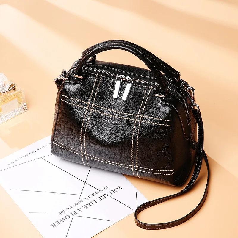 

2018 Fashion Europe and America Style Shoulder Bag Female High Quality genuine leather bag Ladies Comfortable top-handle bags