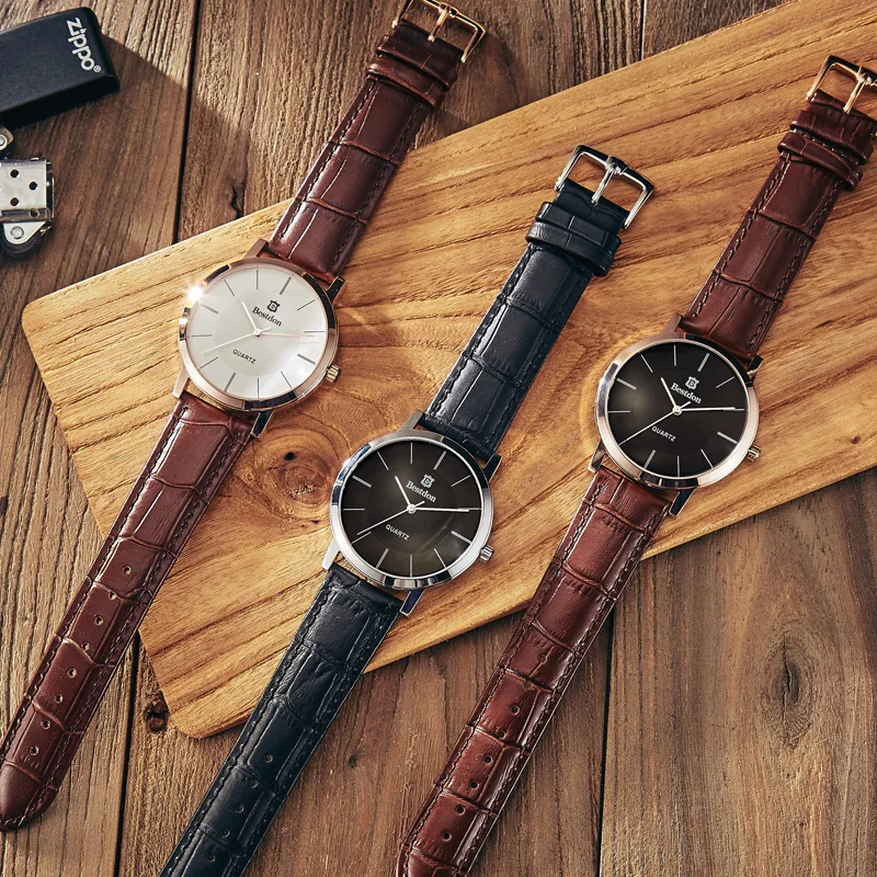 

Bestdon Lovers Watches Men Women Fashion Casual Quartz Watch Leather Strap Waterproof Simple Quartz Wristwatches Montre Homme