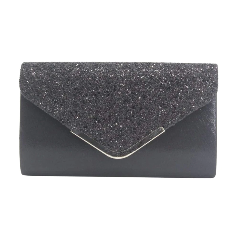 

Women Glittered Envelope Clutch Purse Evening Bag Lustrous Party Handbag Shiny Shoulder Bag