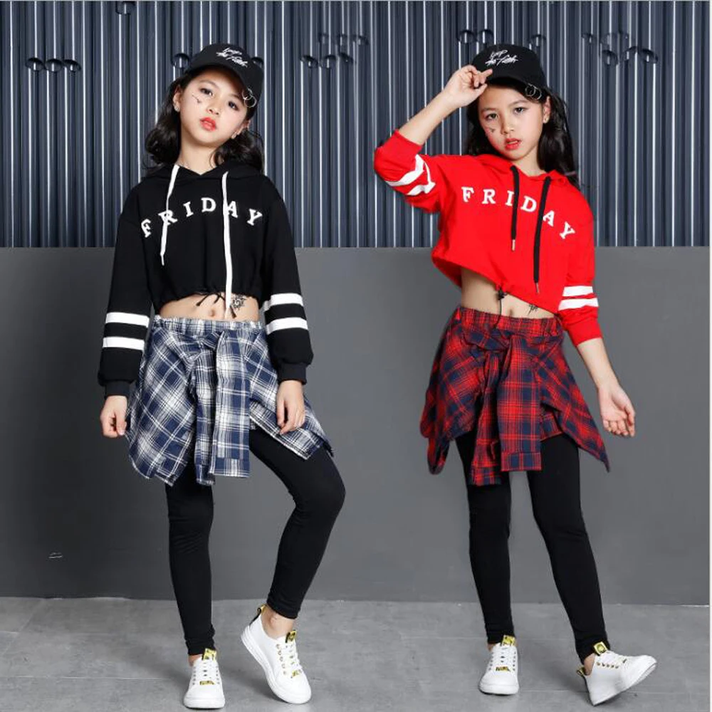 Les Filles Costumes Danse Jazz Enfants Tendance Hip-hop Costumes Hip hop Filles tambourinant Costumes,Tops,150cm