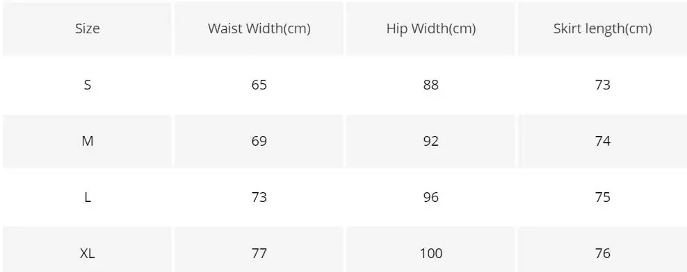 size chart