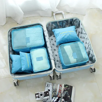 

6pcs Waterproof Storage Bags Set Travel Suitcase Closet Divider container For Clothes Tidy Organizer Packing Cubes Laundry Bag