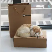 WYZHY Simulation Sleeping Cat Fragrant Flower Gift Box Fur Crafts Home Decoration Decoration Gift 21CMx17CMx6CM