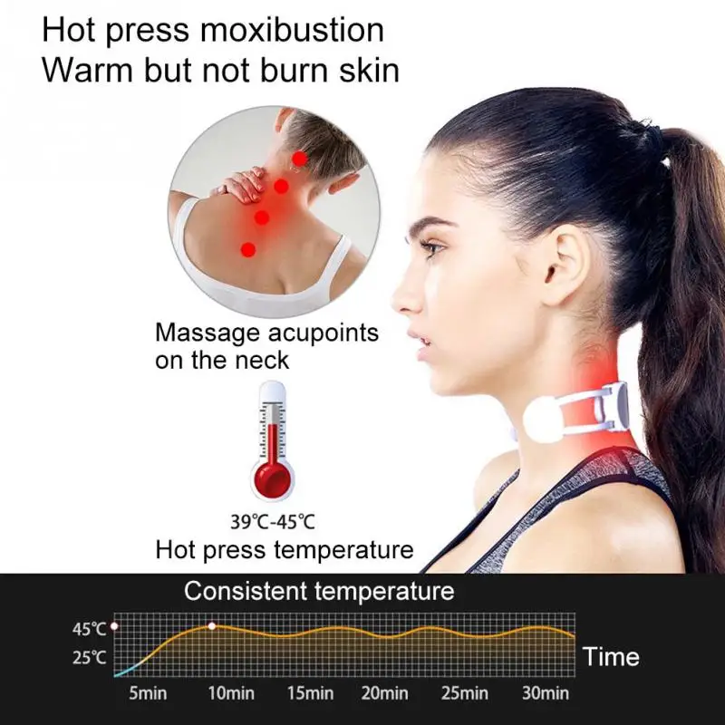 Wireless Heating Neck Shoulder Massager Magnetic Acupuncture Therapy Relax Cervical Treatment Muscle Stimulator USB Charging Wireless Heating Neck Shoulder Massager Magnetic Acupuncture Therapy Relax Cervical Treatment Muscle Stimulator USB Charging