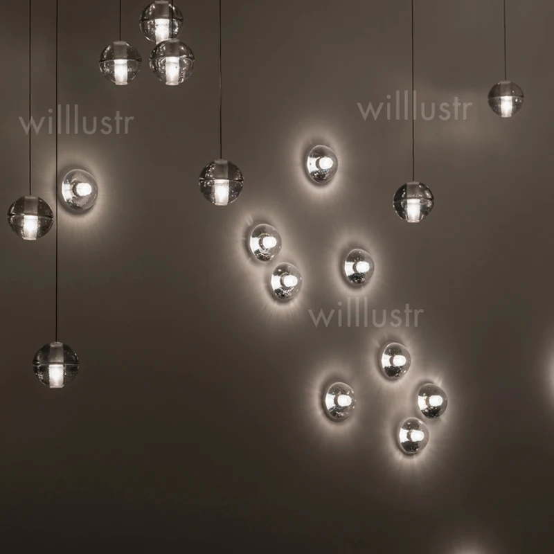 wall sconce glowing orb cast blown glass lamp porch staircase hotel LED