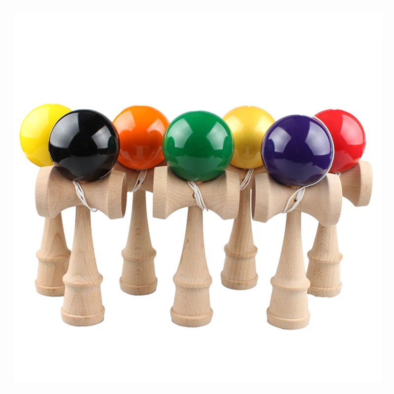 

6cm Solid Color Beech Kendama Wooden Juggling Skillful Balls Professional Outdoor Sports Toys for Kids Adults