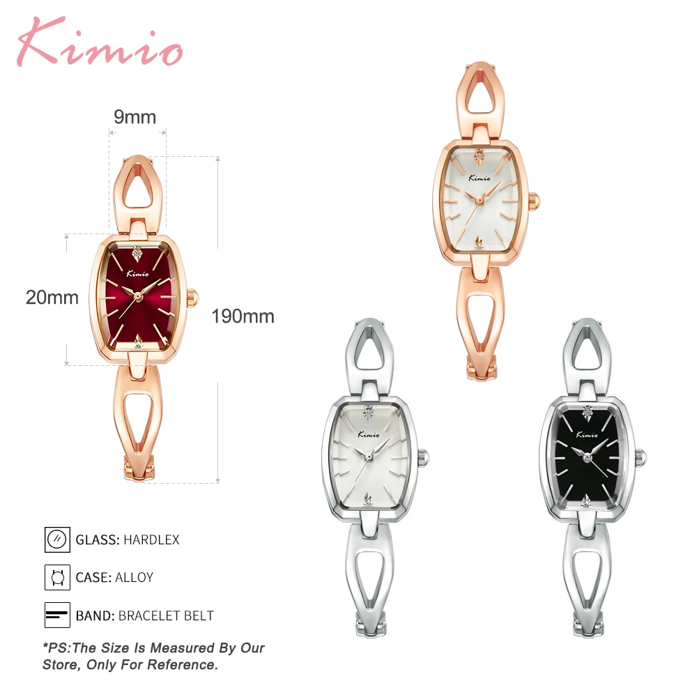 Kimio, Топ бренд, модные женские часы, квадратный циферблат, платье, Женский браслет, наручные часы, кварцевые часы, Relogio Feminino, Женская подарочная коробка