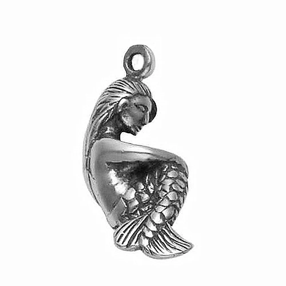 

Double Nose Alloy Metal Antique Silver Plating Mermaid Charms For Metal Craft Jewelry Accessory DIY