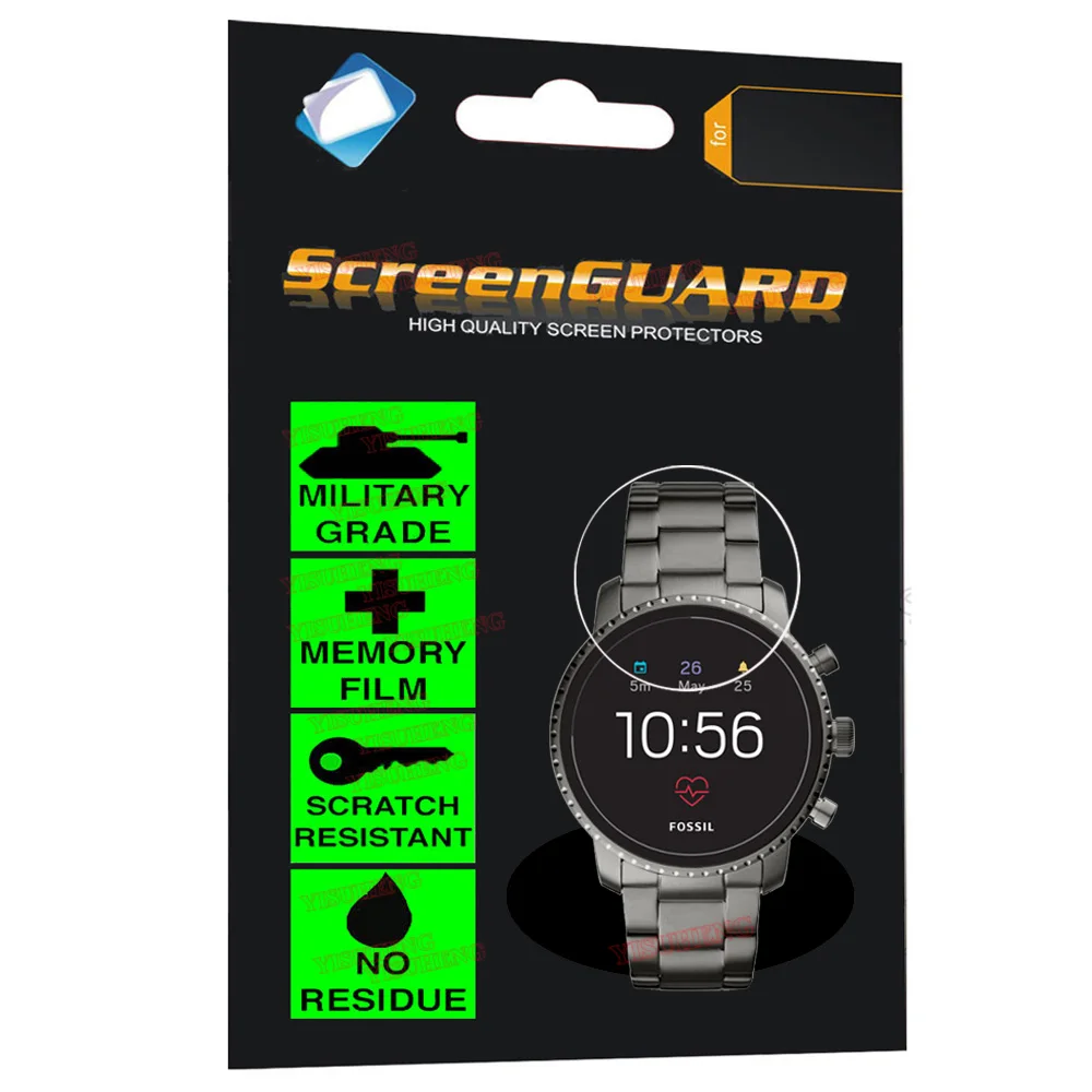 2 упаковки военный класс анти-шок царапины гибкая пленка протектор экрана для Fossil