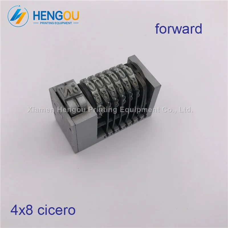 4 шт. части печатной машины 6 цифр буквенный пресс нумерация 4x8 Cicero forward all steel|steel|steel