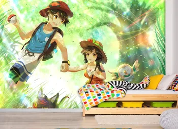 

[Self-Adhesive] 3D Pokemon Green Lights Forest 66 Japan Anime Wall Paper mural Wall Print Decal Wall Murals