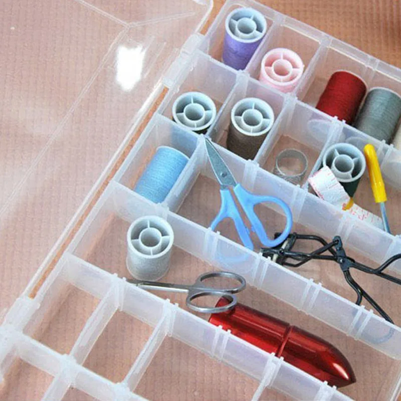 24 Grid Jewelry Storage Box False Nail Tips Crystal Dried Flowers Container Transparent Plastic Case TY99 |