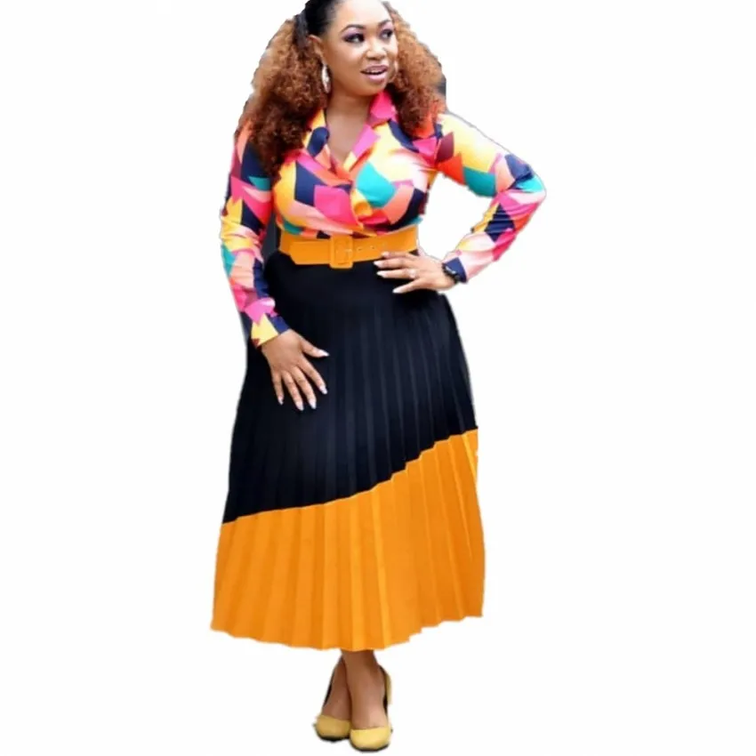 

African Dress For Women 2019 Spring Autumn Winter Long Sleeved Dashiki Dress New Fashion Lady Bazin African Clothing