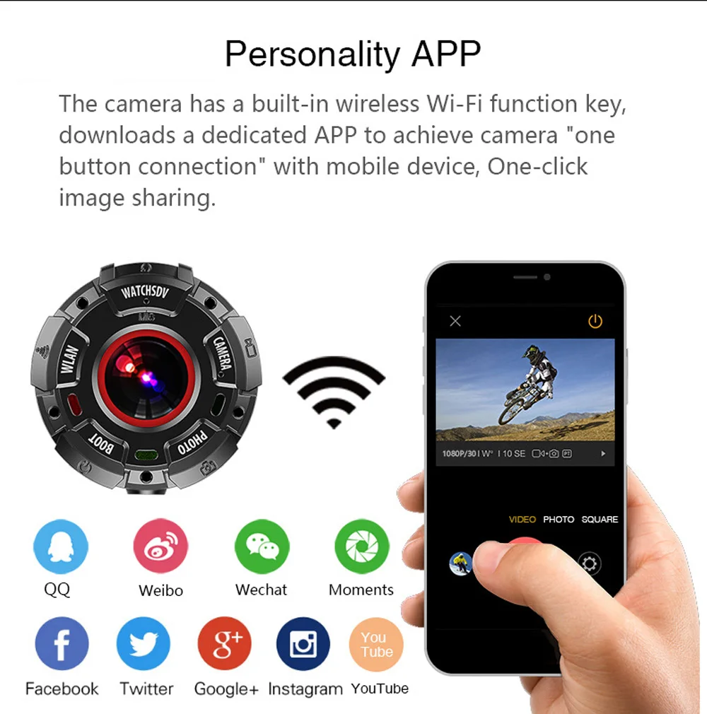 Volemer G600 Watch Camera Waterproof Drop resistant Swim Diving Sports DV WiFi App 1080P DVR Video Recorder Bracelet Camcorder (2)