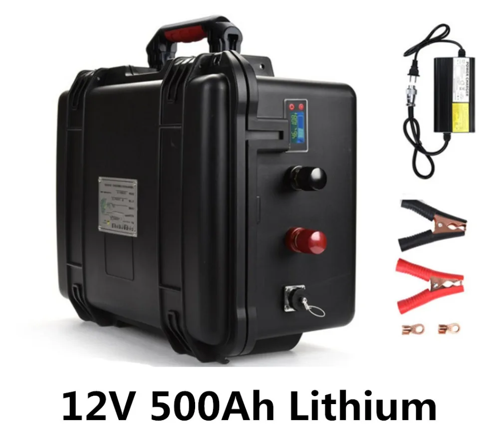 Перезаряжаемые 12 В 500Ah литий ионный батарея пакет с BMS для аварийной системы солнечной emergeny хранения+ 10A зарядное устройство