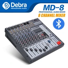 Дебра аудио MD-8 8-ми канальный аудио dj микшер контроллер звуковая карта с 24 DSP эффект, включающим в себя гарнитуру блютус и флеш-накопитель USB XLR Jack Aux Вход