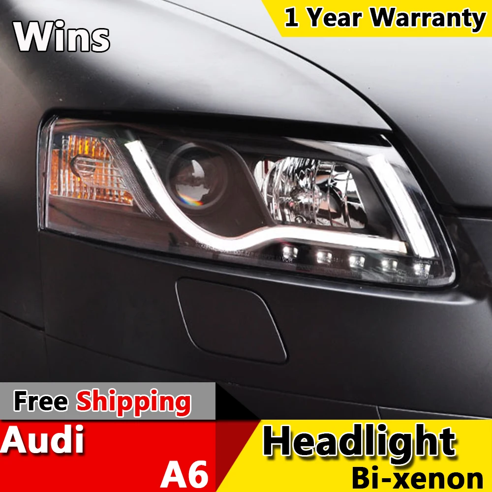 Wins lights for Audi A6 C5 Headlights 2005 2012 A6 LED Headlight DRL