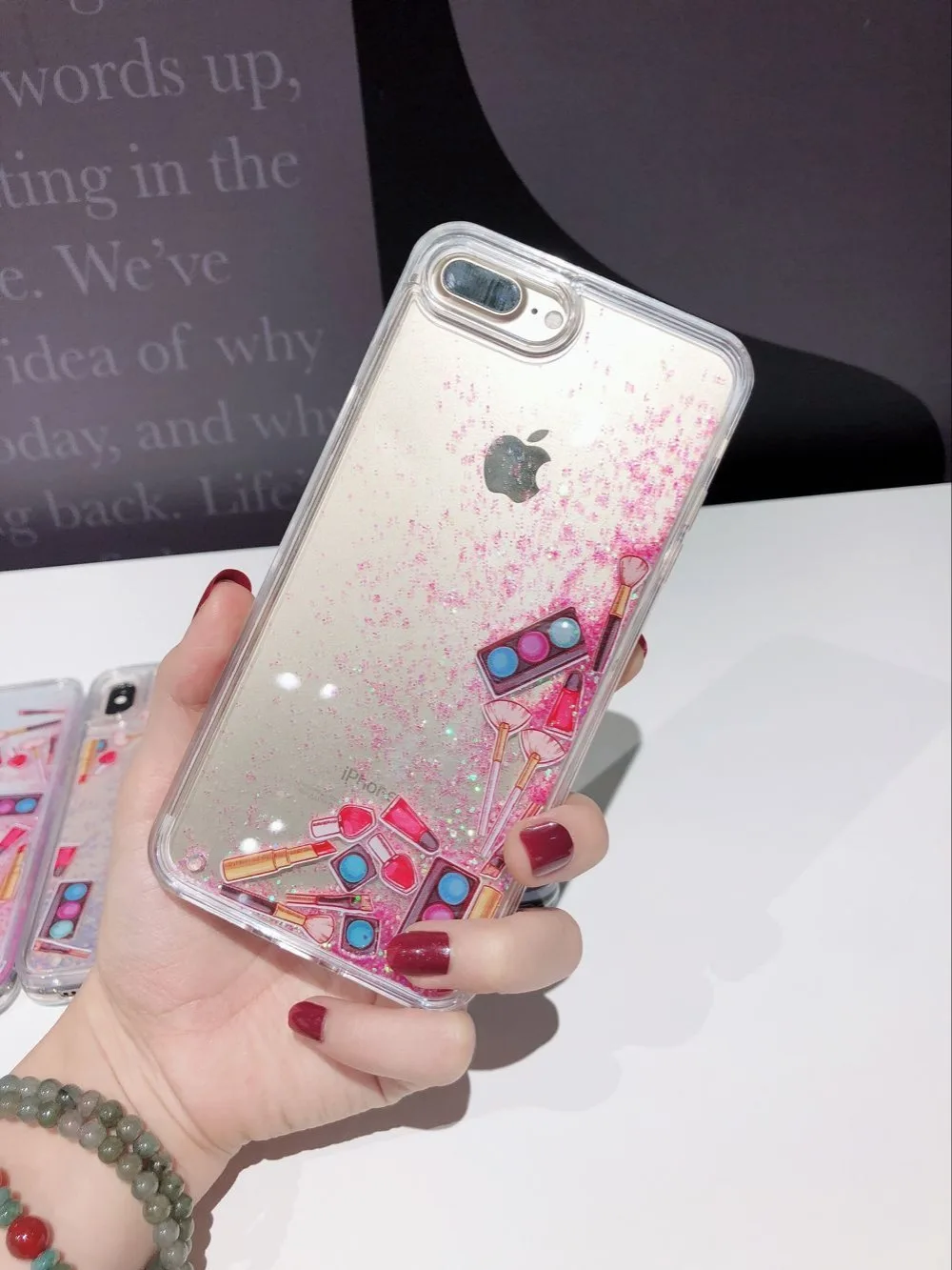 Чехол с жидкой помадой для телефона iPhone X XS XR MAX 8 7 6S 6 Plus блестящий милый мягкий