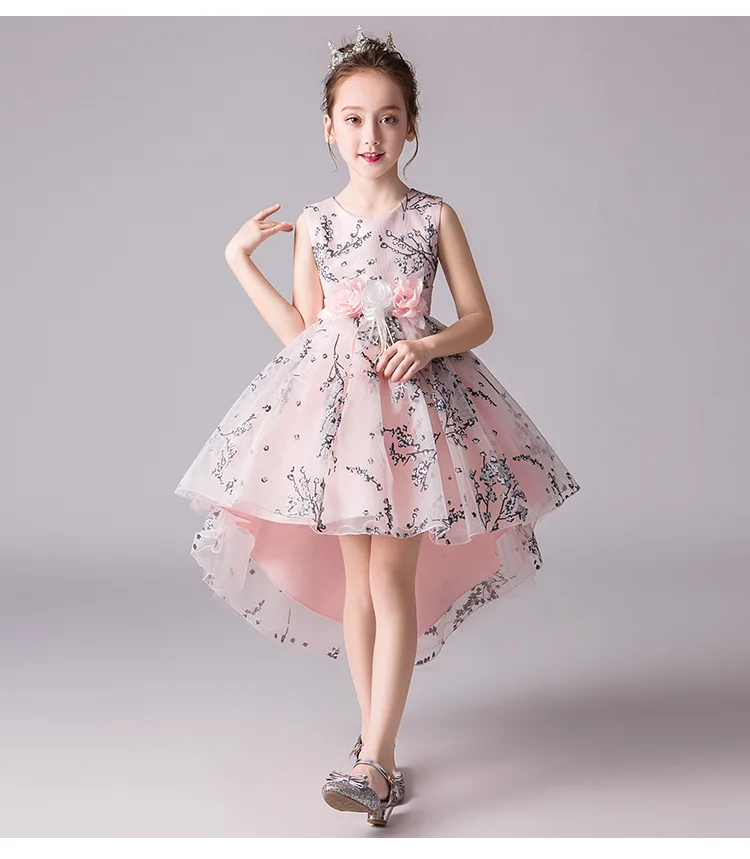 Новое высококачественное платье для девочек от 3 до 12 лет летнее очень красивое платье принцессы с цветочным рисунком костюм-труба детское платье