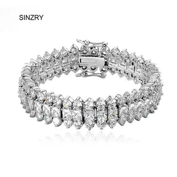 

SINZRY NEW clear white three row AAA Grade cut cubic Zircon Luxury Wedding Jewelry Bracelet & bangles Wholesale Free Shipping