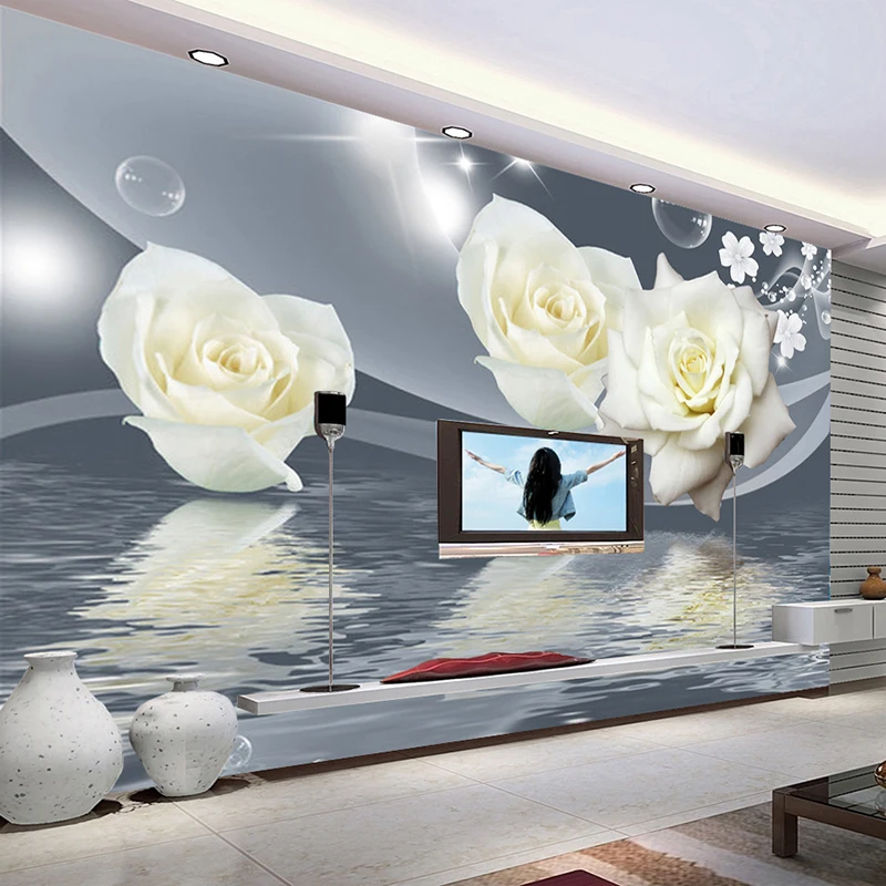 Пользовательские Любой Размер 3D настенная Бумага роспись стены Декор Книги по искусству современный Гостиная ТВ фон фото стена Бумага розы