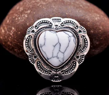 

10PC 30mm Silver Tribal Floral Engraved Heart White Stone Leathercraft Hardware Concho For Bridle Saddle Tack Decor Screwback