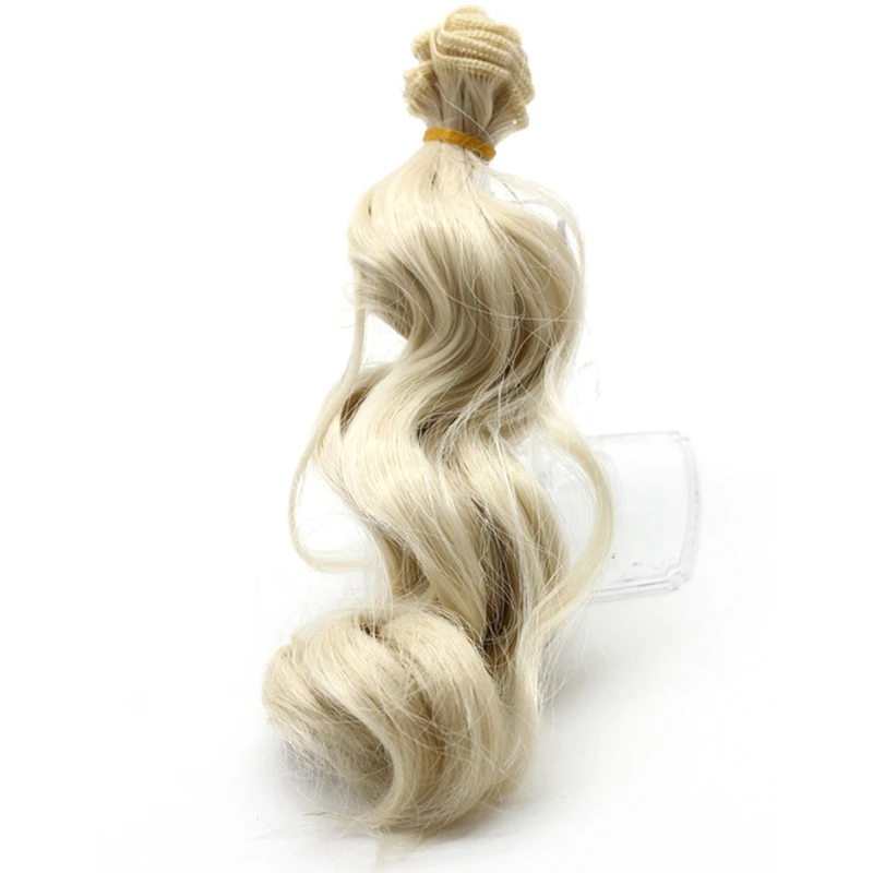 Diy Bjd парик аксессуары 1 шт 15*100 см кукла волос для 1/3 1/4 1/6 1/12 натуральный Цвет синтетического волокна вьющиеся кукольные волосы парик - Цвет: 6