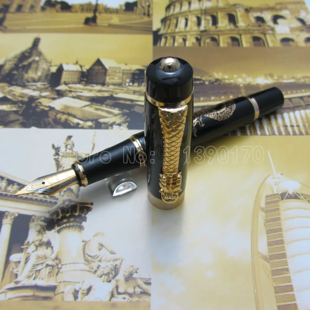 JINHAO K600 гравировка Дракон и клипса с драконом перьевая ручка металлическая подарочная ручка чернильная ручка