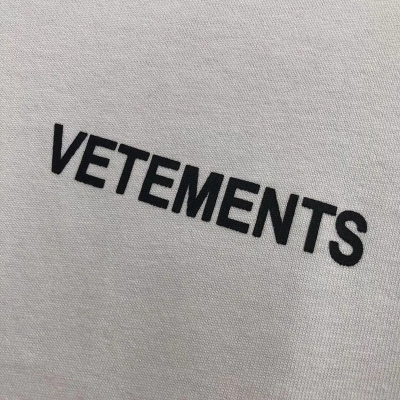 Черно-белые футболки Vetements для женщин Men1: 1 оверсайз хлопок Vetements Топ Футболка с вышивкой Vetements футболка