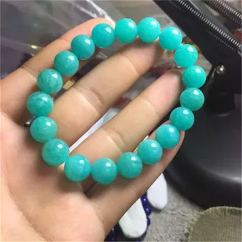 

10mm Genuine Green Natural Amazonite Bracelets For Women Crystal Stretch Round Bead Charm Bracelet Jewelry Accessories Gift