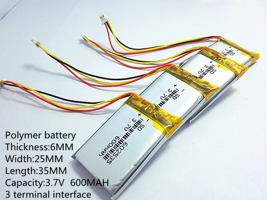 Поставка литиевой батареи, литий-полимерный аккумулятор 602535 602535+ 600 mah+ 3,7 V SD