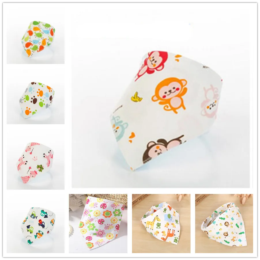 

Baby Bibs Reusable Washable Cotton Burp Cloth Baby Bibs Cartoon Printing Cotton Adjustable Baby Meal Bib Infant Bibs -2