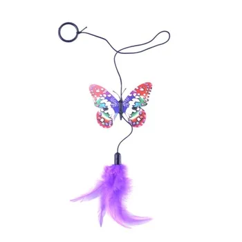 Cheap Mini Funny Finger Hook Playing Toys Noctilucent Symphony Butterfly Creative Funny Cat Stick Pet Cat Toys