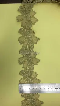

Embroidered Flower Gold Thread Christmas Lace Ribbon Tape 20yards/lot Lace Fabric Embroidery Gold Lace Ribbon and Lace Trim